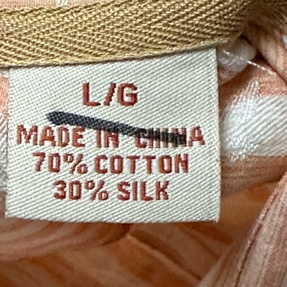 Tommy Bahama Silk Blend Palm Tree Embroidered Striped Button Down Shirt - Picture 10 of 11